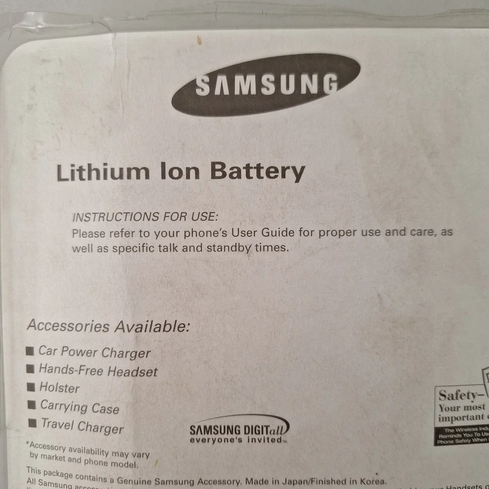 RARE NEW OEM Samsung SPH-N400 Replacement Cellphone Battery Silver 2002